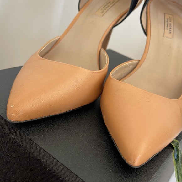 ZARA Pointy Toe Colorblock Vegan leather Heels 39 - Picture 4 of 5